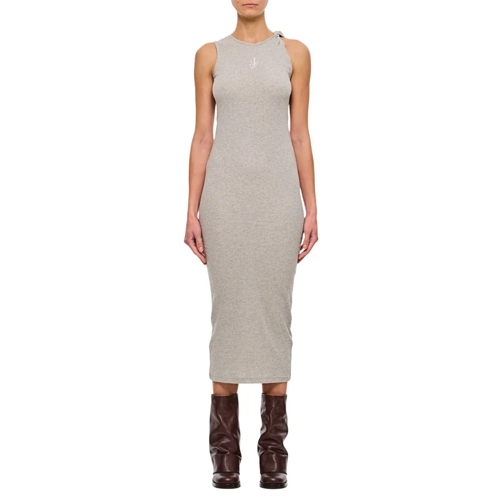 J.W.Anderson Midi-Kleider Anchor Embroidery Twisted Strap Dress Neutrals