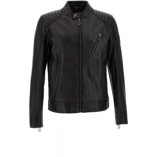 Belstaff Vestes en duvet Lederjacke aus Nappa Leder Schwarz