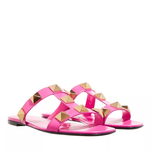 Valentino Garavani Roman Stud Slide Sandals Pink Claquette