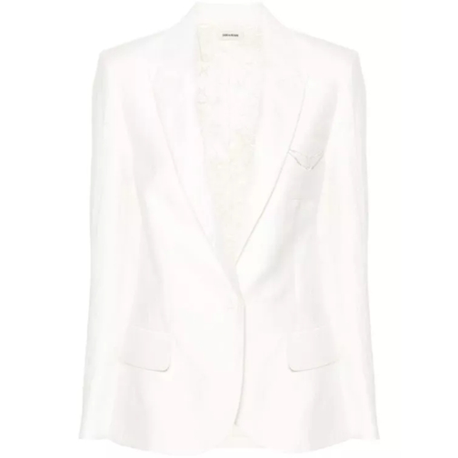 Zadig & Voltaire Vow Single-Breasted Crinkled Blazer White 