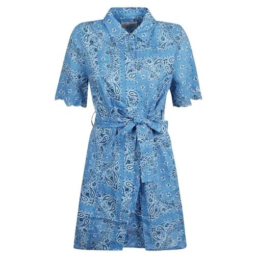 Mc2 Saint Barth Paisley Print Cotton Short Dress Blue 