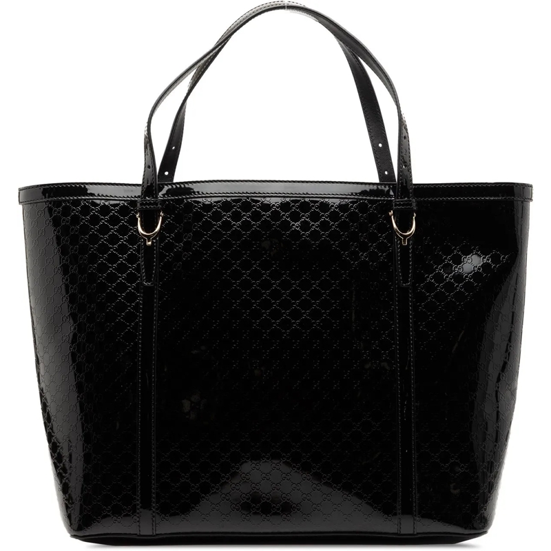 Gucci Shopper Microguccissima Patent Nice Tote schwarz