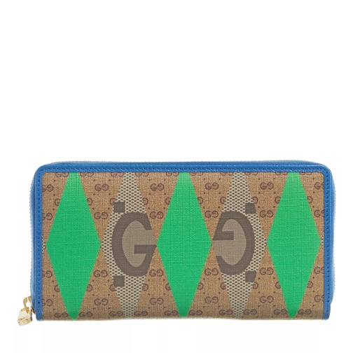 Gucci Backgammon Wallet Inlay Show  Bicolor Portemonnaie mit Zip-Around-Reißverschluss