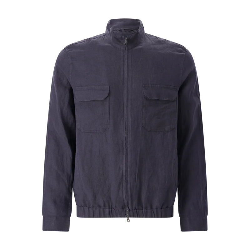 Herno Overgangsjas Jacke aus  Leinen blau