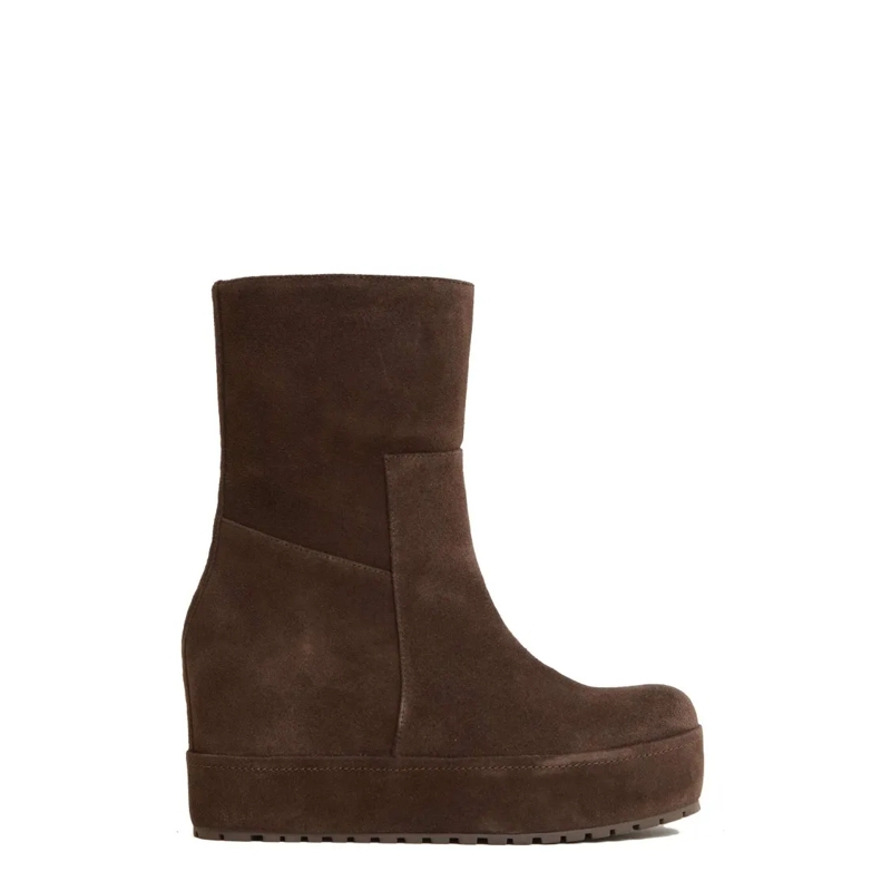 Paloma Barceló Bottes Wedge Ankle Boots In Brown Suede Brown