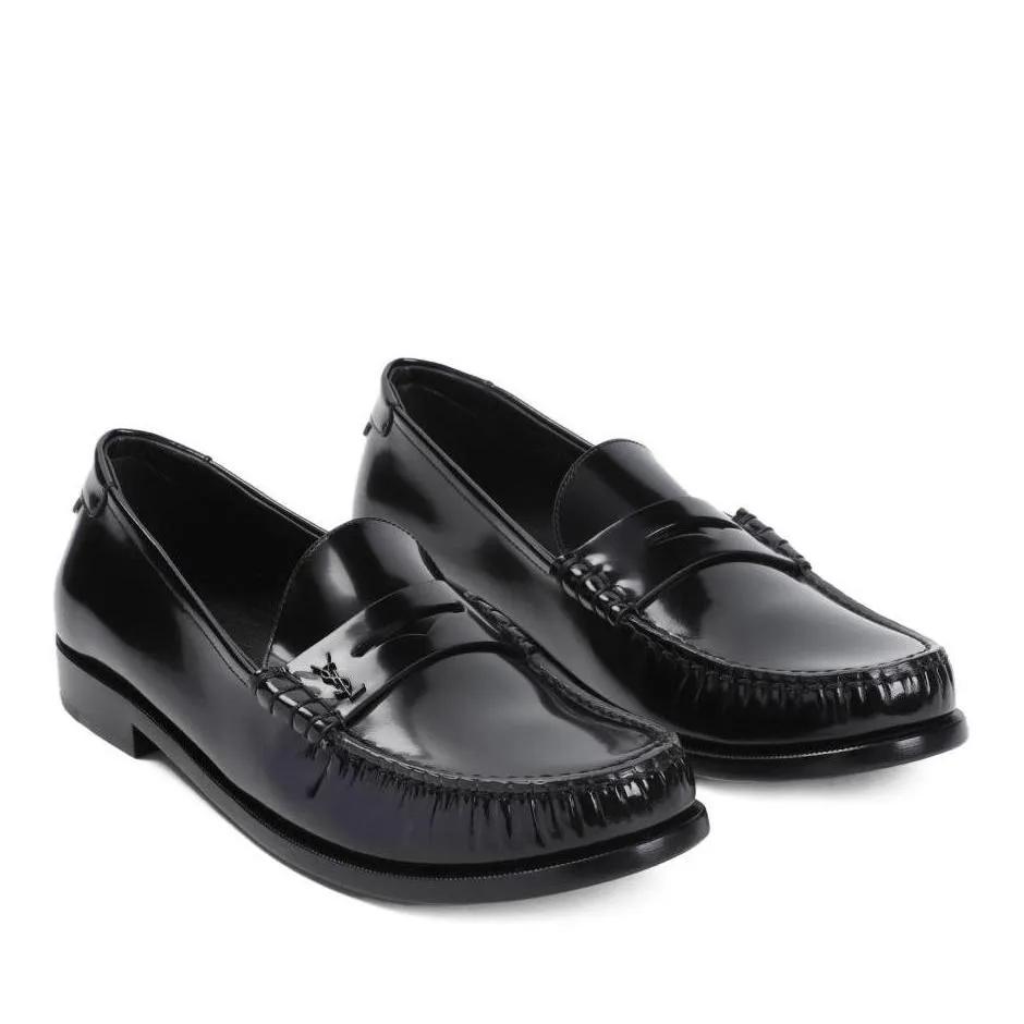 Saint Laurent Loafers & Ballerinas - Black Calf Leather Le Loafer 15 Mocassin - Gr. 41 (EU) - in Schwarz - für Damen