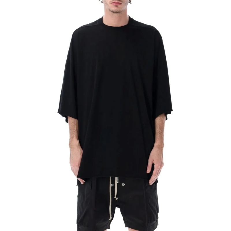 Rick Owens T-shirt Jumbo Oversized Black T-Shirt With Architectural D Black