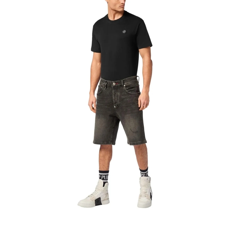 Philipp Plein Shorts Jeansshorts Skull grau(Image 3)