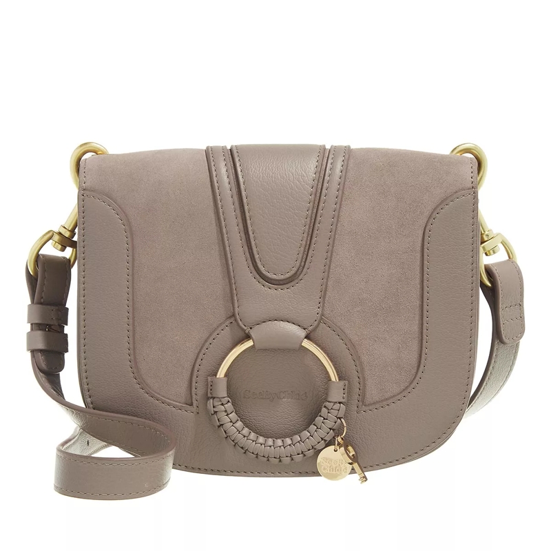 See By Chloé Crossbody Bag Hana Crossbody Suede Smooth Motty Grey