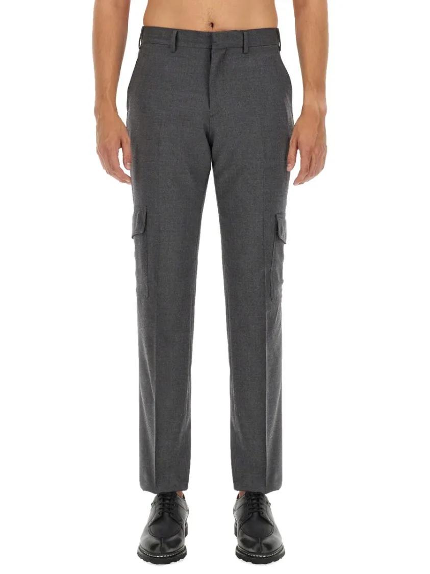 Thumbnail - Lardini - Tailored Grey Wool Pants With Cargo Pockets - Größe 48 - grau