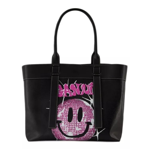 GANNI Canvas Medium Tote Bag  - Phantom - Leather Black Fourre-tout