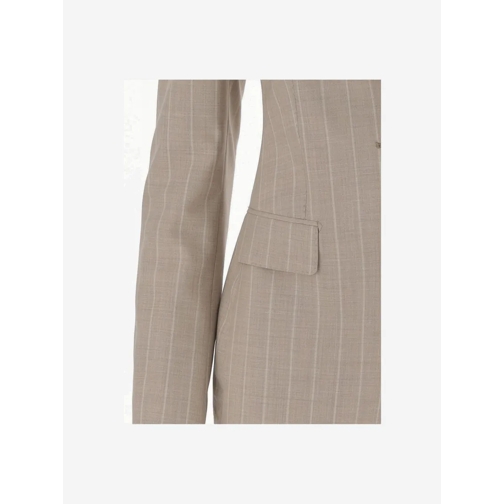 Tagliatore Blazer Wool And Silk Single-Breasted Jacket Neutrals (Image 3)