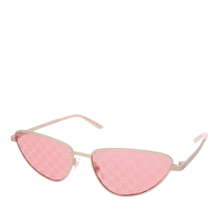 サングラス GUCCI SS25 Gucci - GG1879S - 004 (GG1879S 004) Gucci GG1879S Metal Cat Eye Sunglasses in Gold Mirror Lens