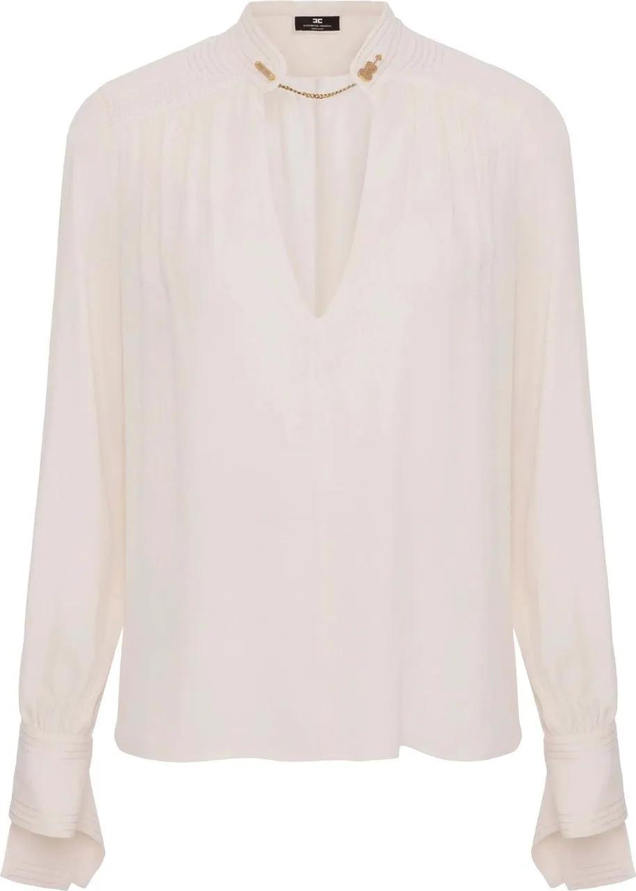 Thumbnail - Elisabetta Franchi - Elisabetta Franchi Blouses Ecru Ca03037e2 - Größe IT 40 - weiß