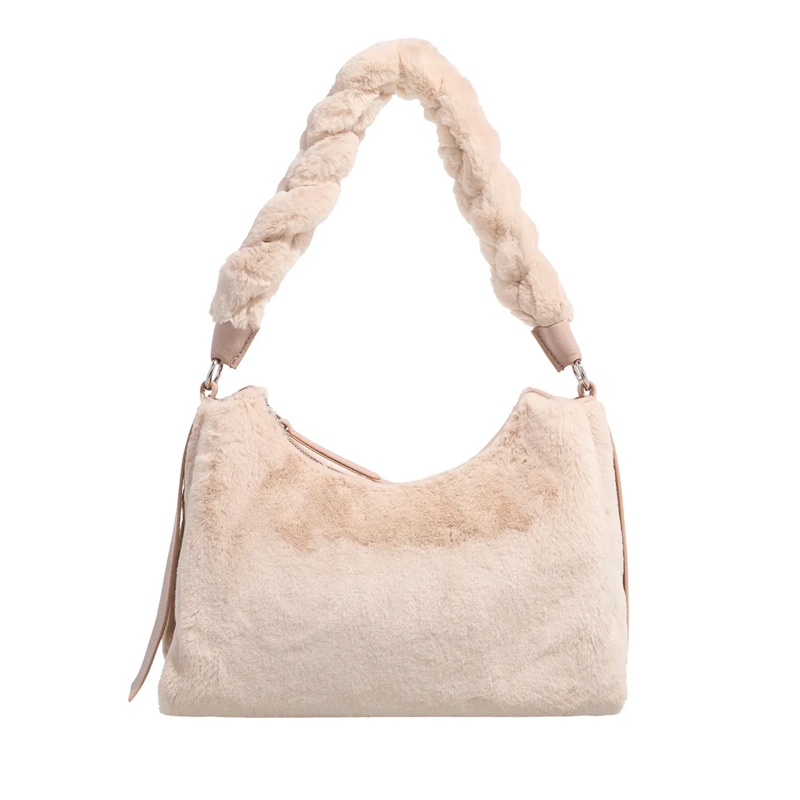 Coccinelle Schultertasche Boheme Synthetic Fur Natural/Rosette