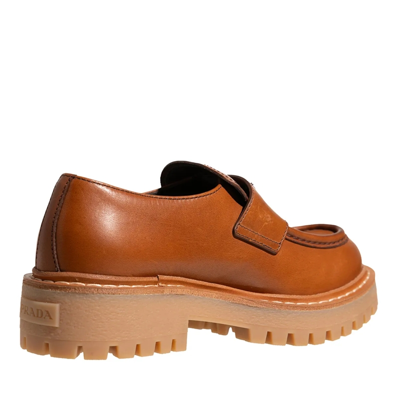 Prada Loafer Triangle Logo Loafer Cognac(Image 4)