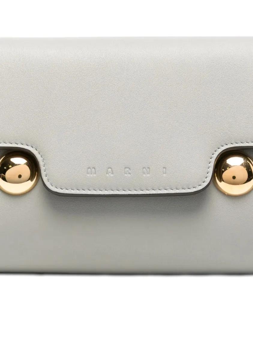 Marni Hobo bags Leather Cossbody Bag in grijs