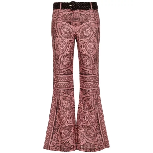 Zimmermann Coral Pink Paisley Print Trousers Pink 