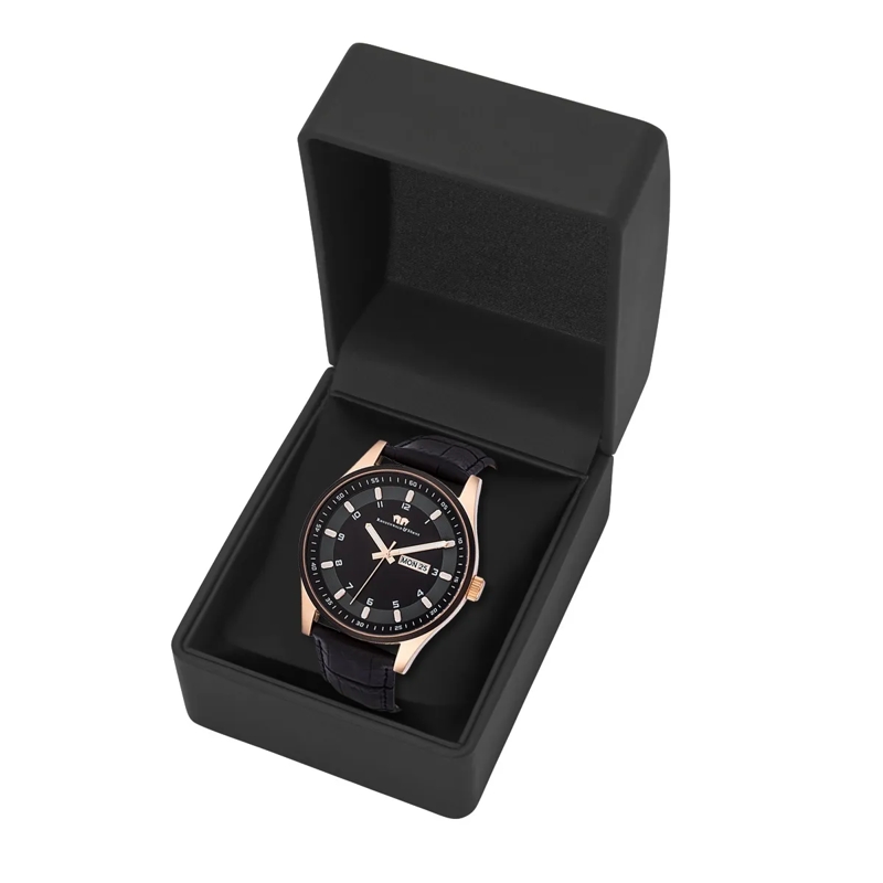 Rhodenwald & Söhne Automatikuhr Herren Armbanduhr Couragian Echtleder rosegold(Image 7)