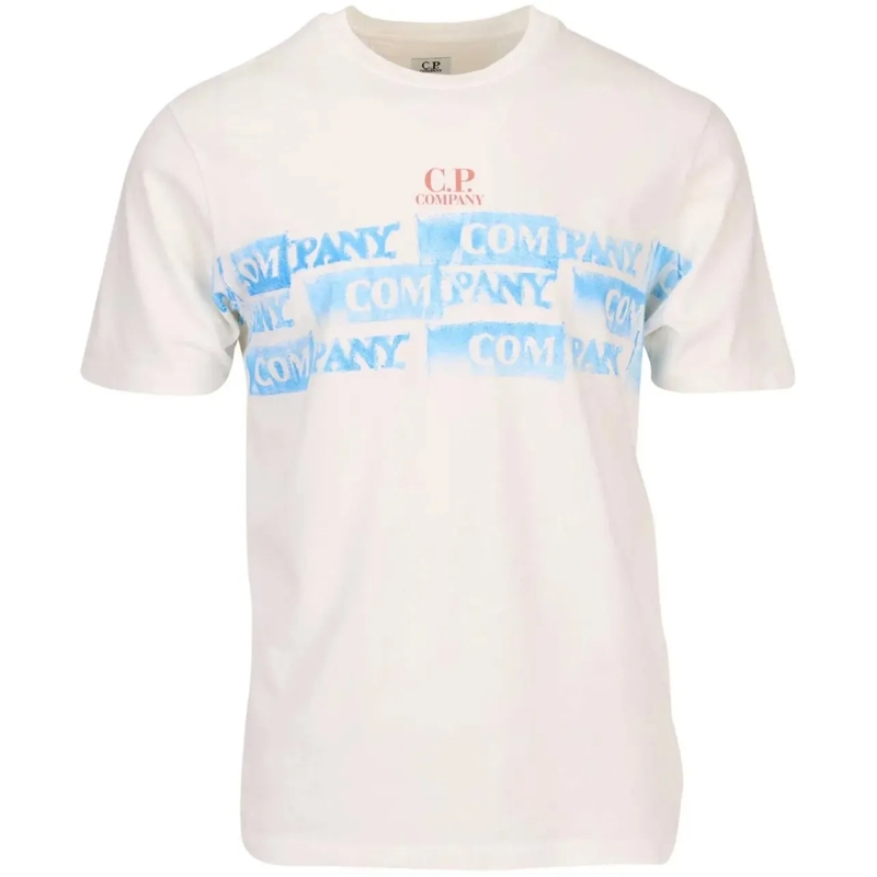 CP Company  Jersey 24/1 Logo T-shirt weiß