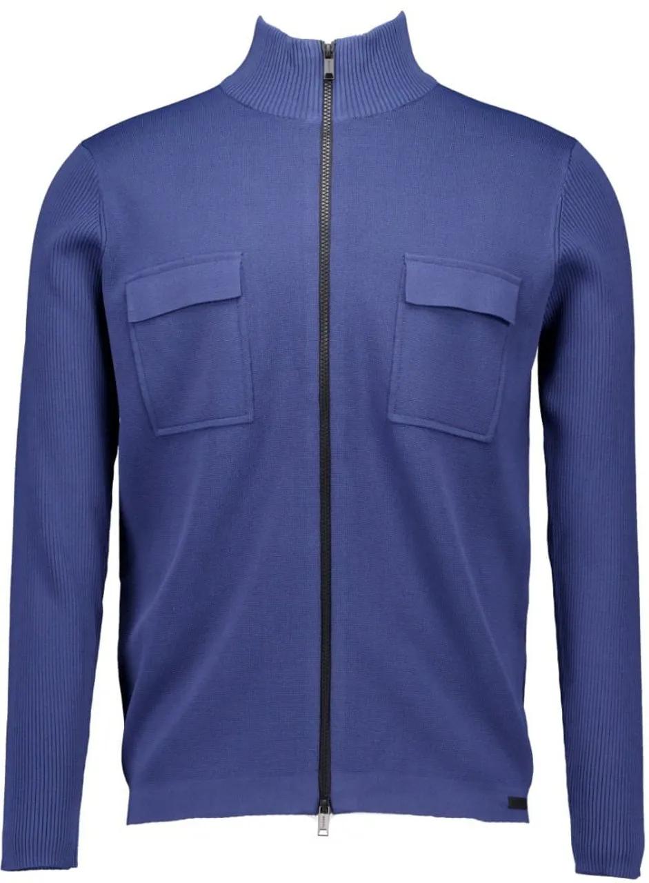 Thumbnail - GENTI - Genti Cardigan Zip Ls Vesten Blauw K9114-1258 - Größe XL - blue