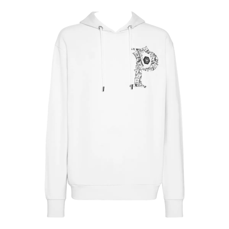 Philipp Plein Top Hoodie Money weiss