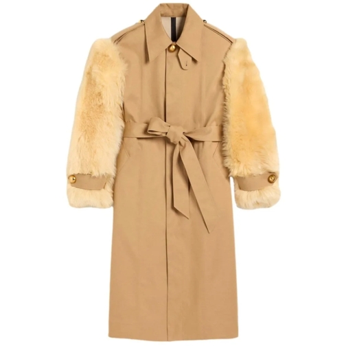 AMI Paris  Beige Faux Fur Coat Brown