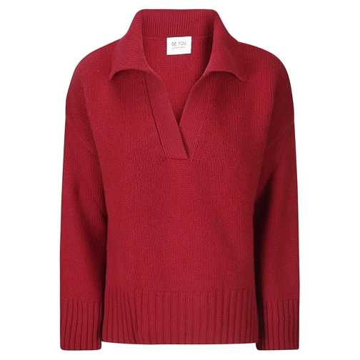 Be You Pull Polo Sweater Red