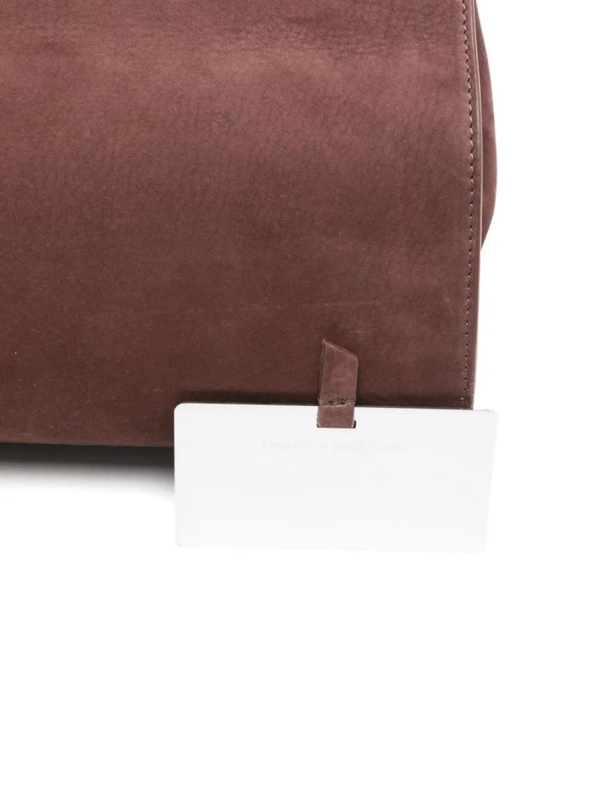 Thumbnail - Benedetta Bruzziches Hobo Bags - Bordeaux Suede Shoulder Bag With Metallic Clasp - Gr. unisize - in Braun - für Damen