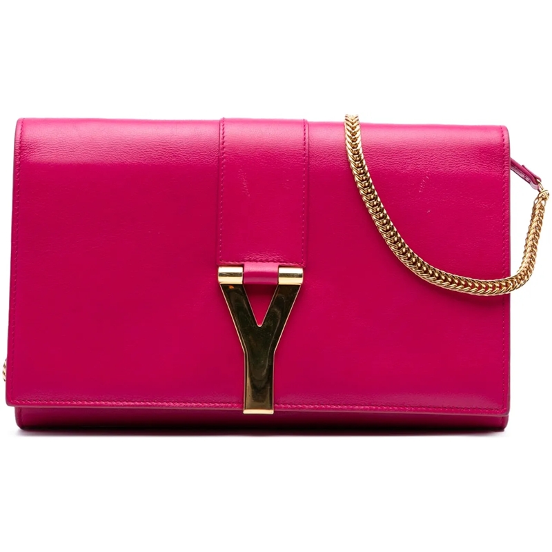 Saint Laurent Sac à bandoulière Leather Chyc Ligne Wallet on Chain rose