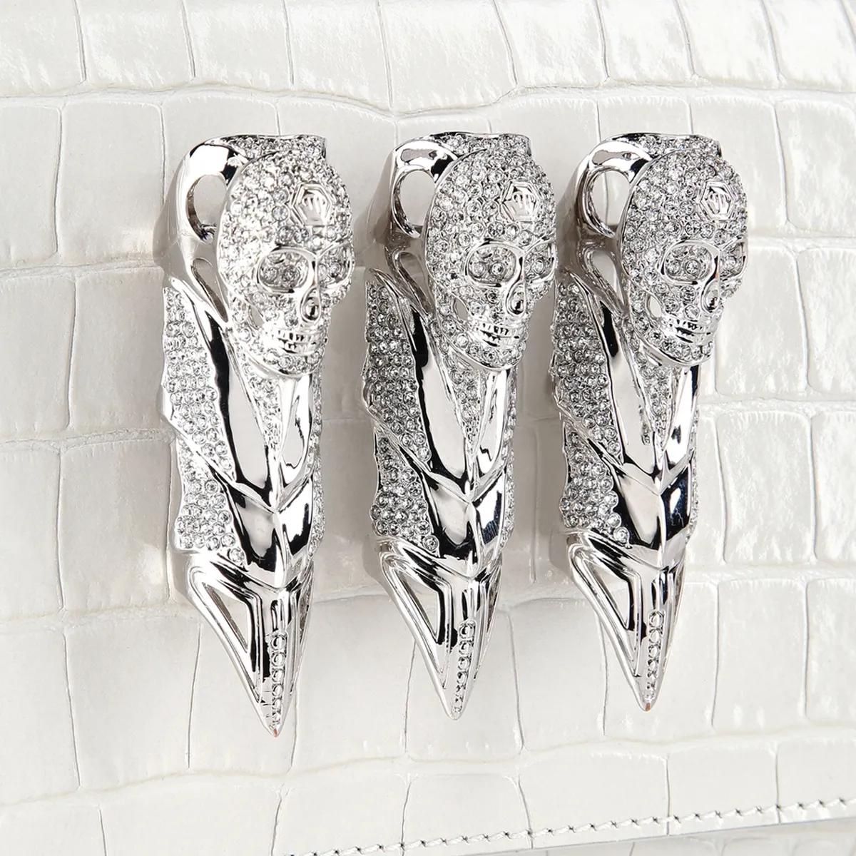 Thumbnail - Philipp Plein Clutches - Clutch Mit Schmucksteinen - Gr. unisize - in Weiß - für Damen