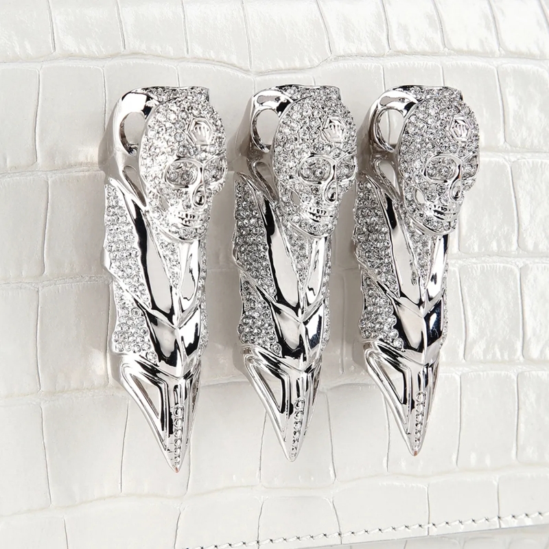 Philipp Plein Clutch Clutch Mit Schmucksteinen weiss(Image 5)