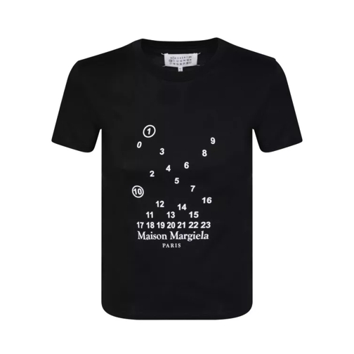 Maison Margiela Black Cotton T-Shirt With Signature Logo Black 