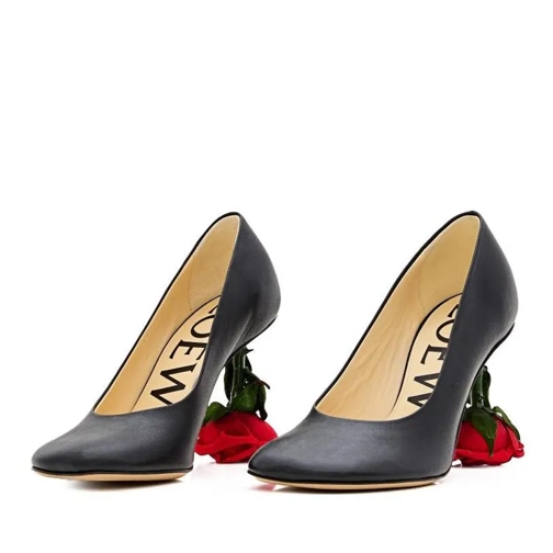 Loewe 90Mm Decollete' Toy Rose Black Pump