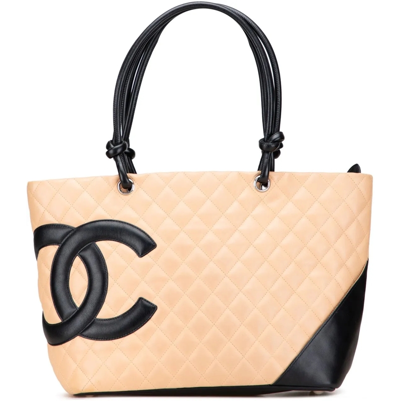 Chanel Shopper Large Quilted Lambskin Cambon Ligne Tote braun