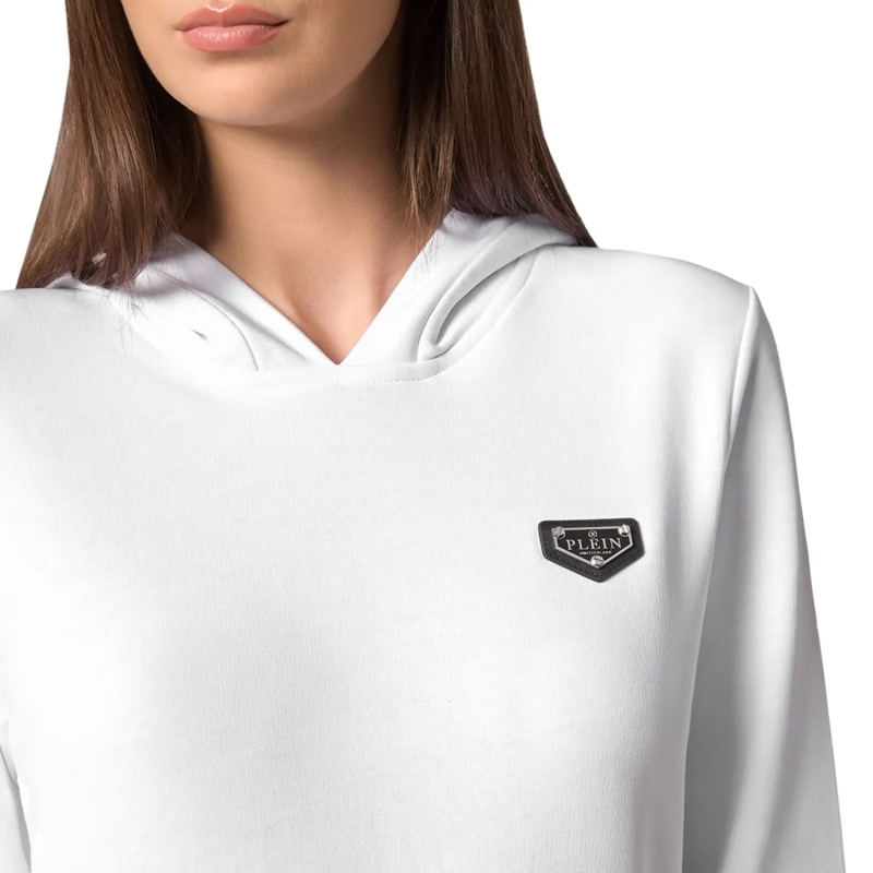 Philipp Plein Top Hoodie Iconic Plein weiss(Image 5)