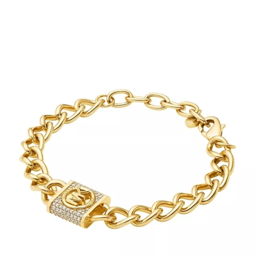 Michael Kors 14K Gold Plated Pav Lock Chain Bracelet Gold Bracelet