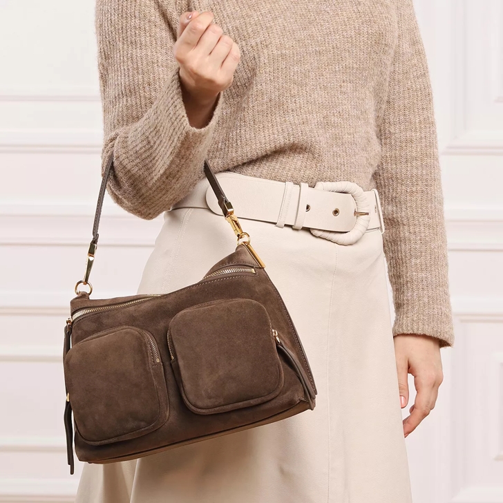 Coccinelle Hyle Suede Coffee | Crossbody Bag