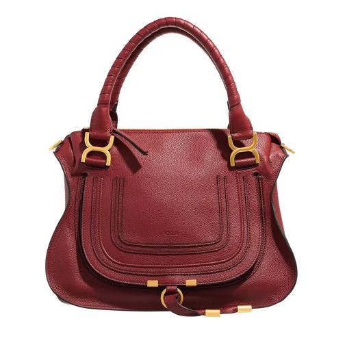 Chloé Marcie Medium Shoulder Bag Dark Ruby Rymlig shoppingväska