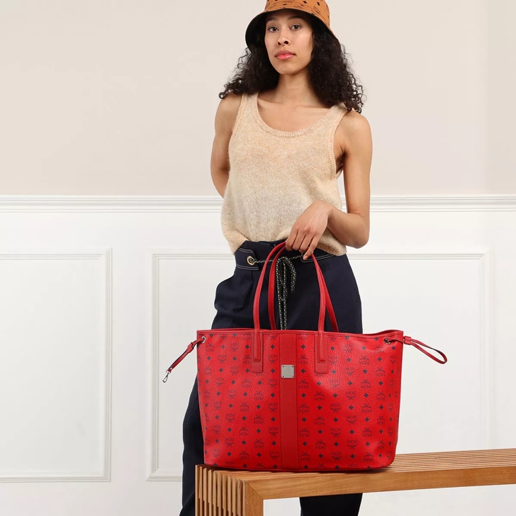 Mcm red reversible outlet bag