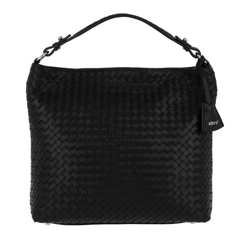 Abro Piuma Woven Hobo Bag Black/Nickel Hobo Bag