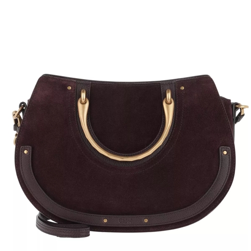 Chloé Pixie Medium Shoulder Bag Suede+Smooth Leather Carbon Brown Crossbody Bag