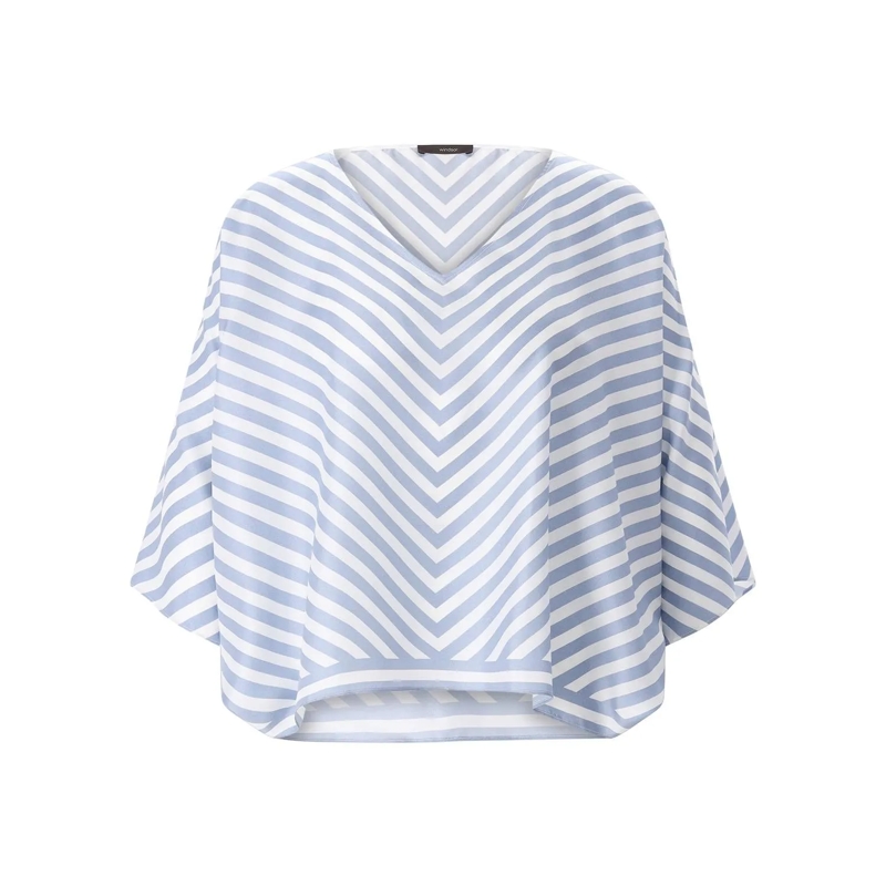 windsor. Lichtgewicht Sjaal Bluse aus Seide blau