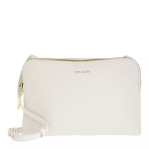 Ted Baker Ciara Soft Leather Double Pouch Crossbody Ivory Borsetta a tracolla