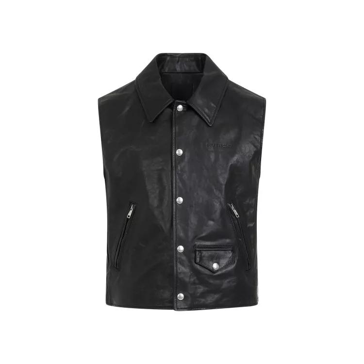 Givenchy - Black Calf Leather Vest - Größe 48 - black