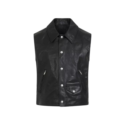 Givenchy Black Calf Leather Vest Black 