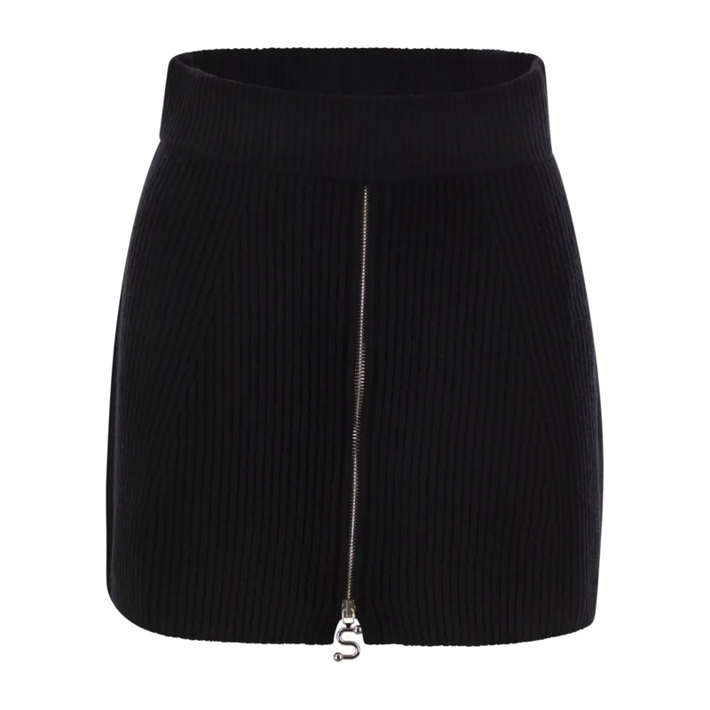Sportmax Minirock Refolo - Wool And Cashmere Skirt Black