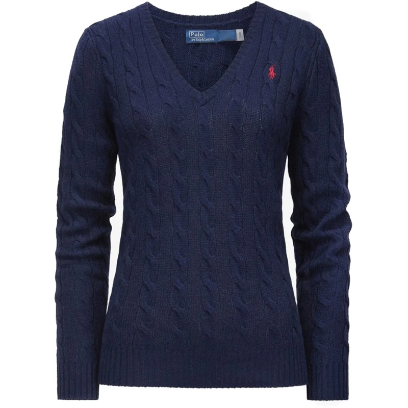 Ralph Lauren Pull Pullover mit Zopfmuster blau