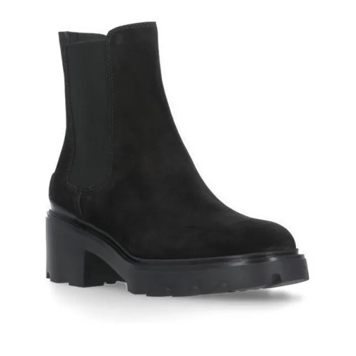 Tod's Black Suede Leather Boots Black Stiefel