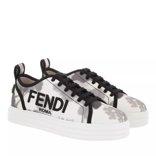 Fendi Canvas Flatform Sneakers White Grey Black Low-Top Sneaker